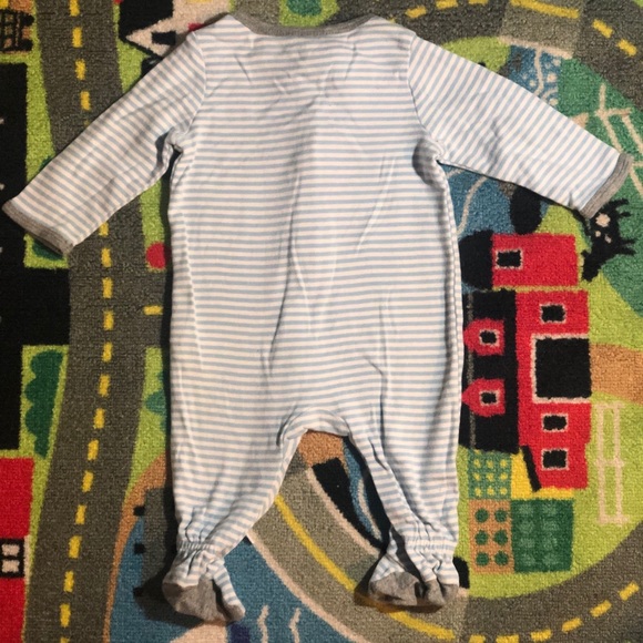 Cat & Jack Baby Striped Footed Sleeper – Blue & White | Size: NB/0-3M - Picture 5 of 5